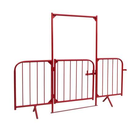 Crowd Barrier Arch Entrance With Gate – Red